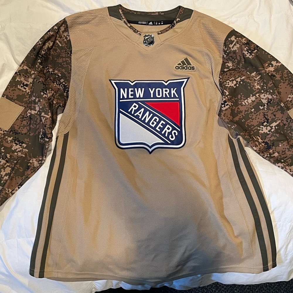 New York Rangers Authentic Adidas CAMOUFLAGE Military Practice Jersey